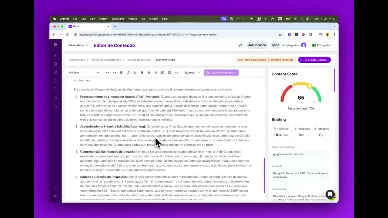 Com 1 clique, a IA gera o Artigo Completo e Otimizado! | Niara