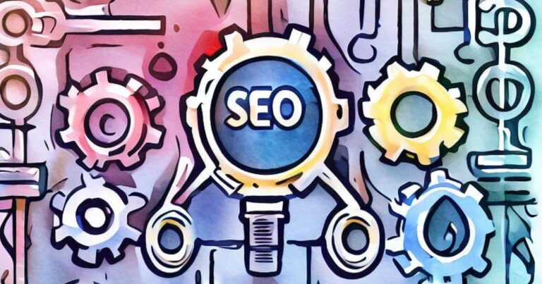 imagem gerada por ia representando seo técnico em engrenagens