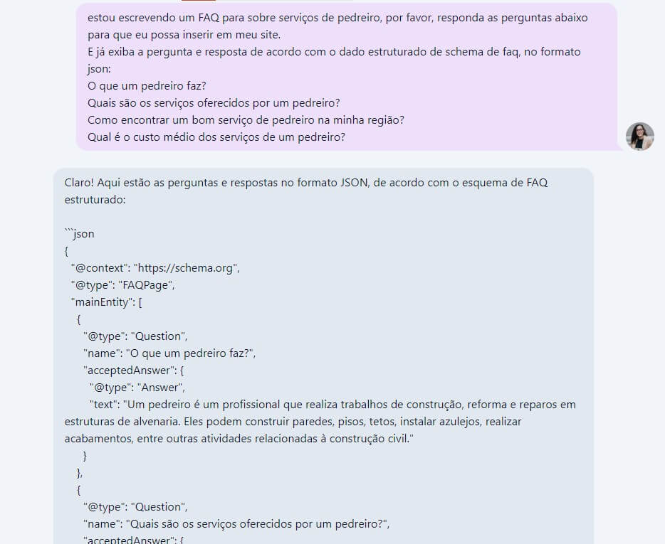 Criar FAQ e o dado estruturado de perguntas frequentes com o ChatSEO da Niara