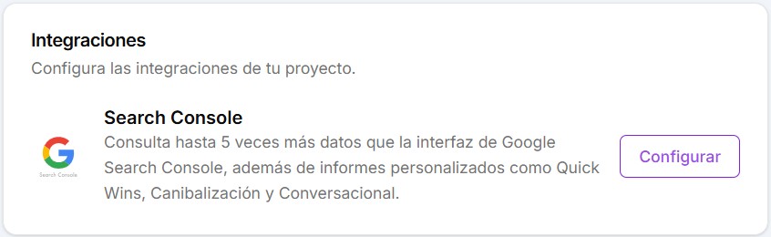 Integración de Google Search Console en Niara