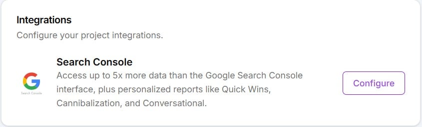 Google Search Console Integration in Niara