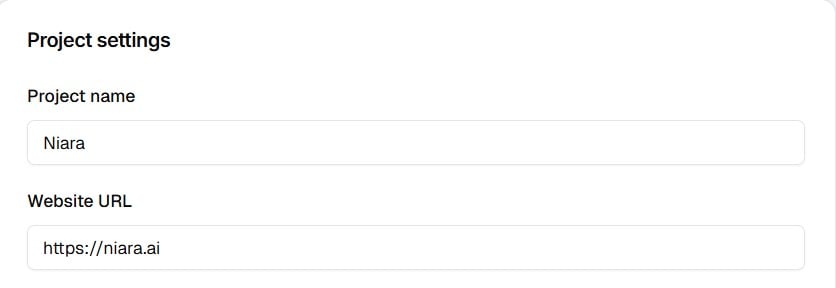 Project setting Niara