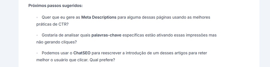 Sugestões de próximos passos e perguntas de follow-up na Niara