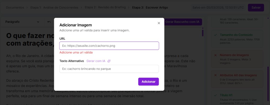 Caixa "Adicionar Imagem" com campo para URL e texto alternativo.