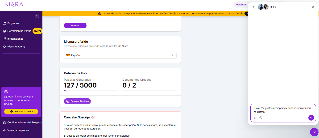 Adquirir Créditos Adicionales