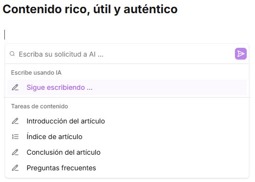 Editor de contenido de Niara.