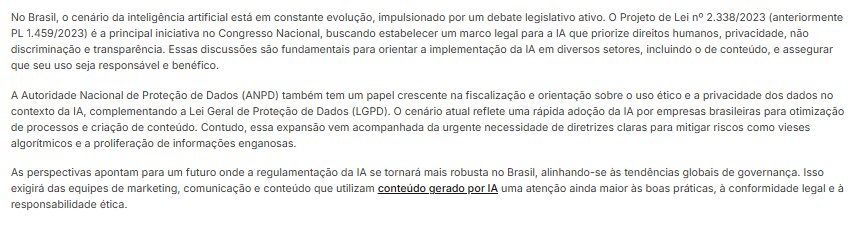 Resultado do prompt personalizado no Fluxo de Conteúdo da Niara.