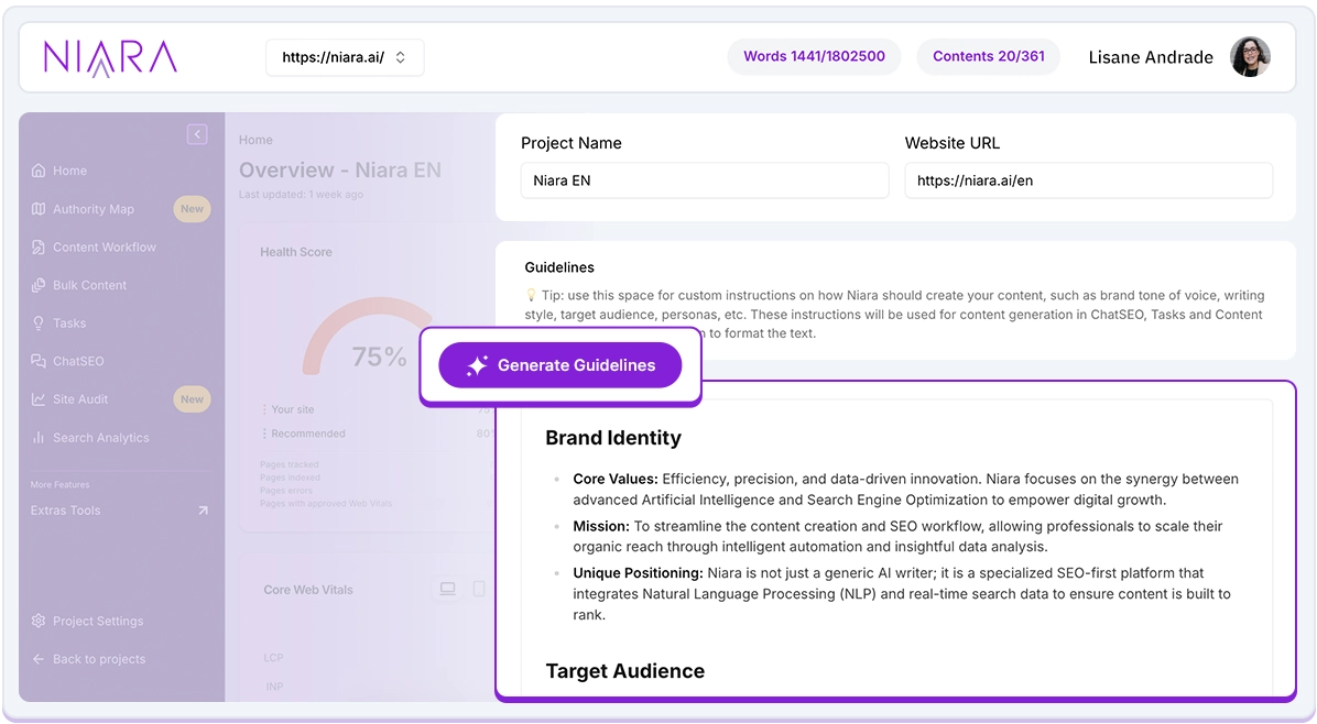 Brand guidelines in NIara.