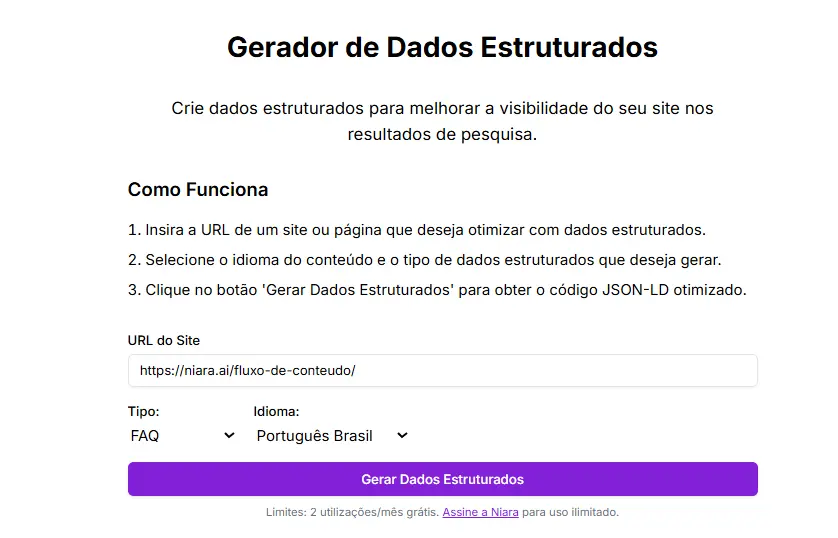 Gerador de dados estruturados da Niara.