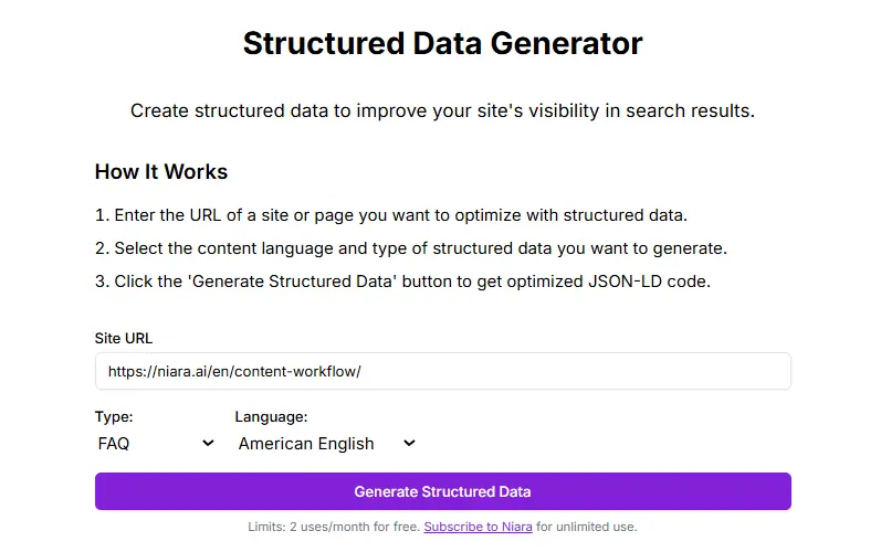 Structured Data Generator by Niara