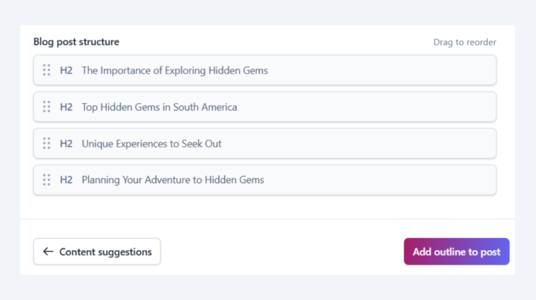 Estrutura do artigo criado pelo Yoast AI Content Planner