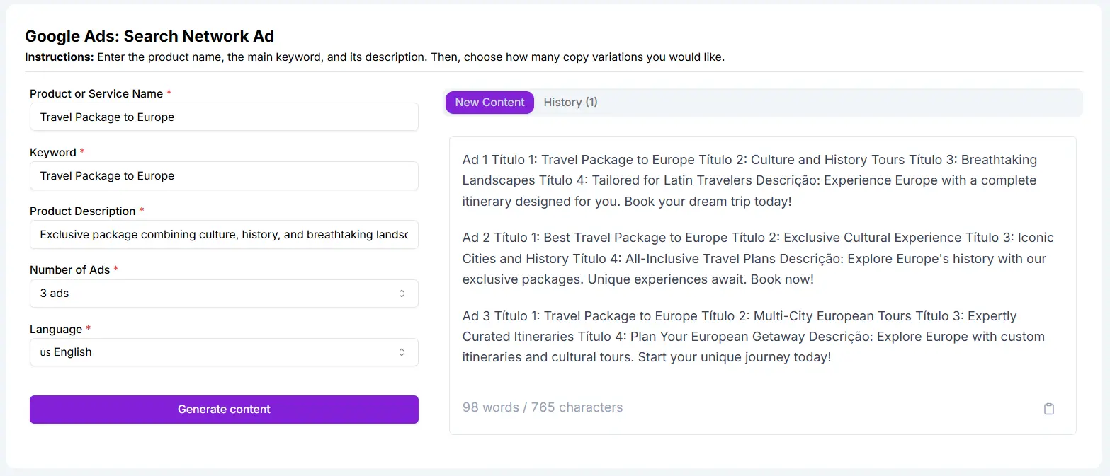 Google ads generated by Niara