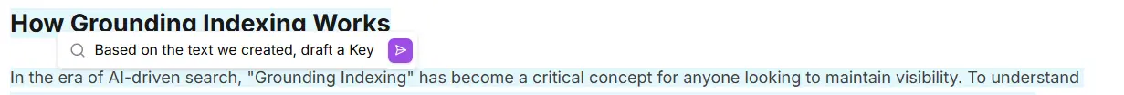 Example request in the Content Workflow
