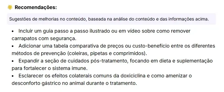 Recomendações adicionais para o blogpost da Cobasi