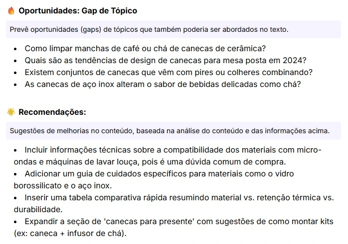 Recomendações e oportunidades para artigo de blog da Tok&Stok com base na avaliação do Google AI Mode Insights
