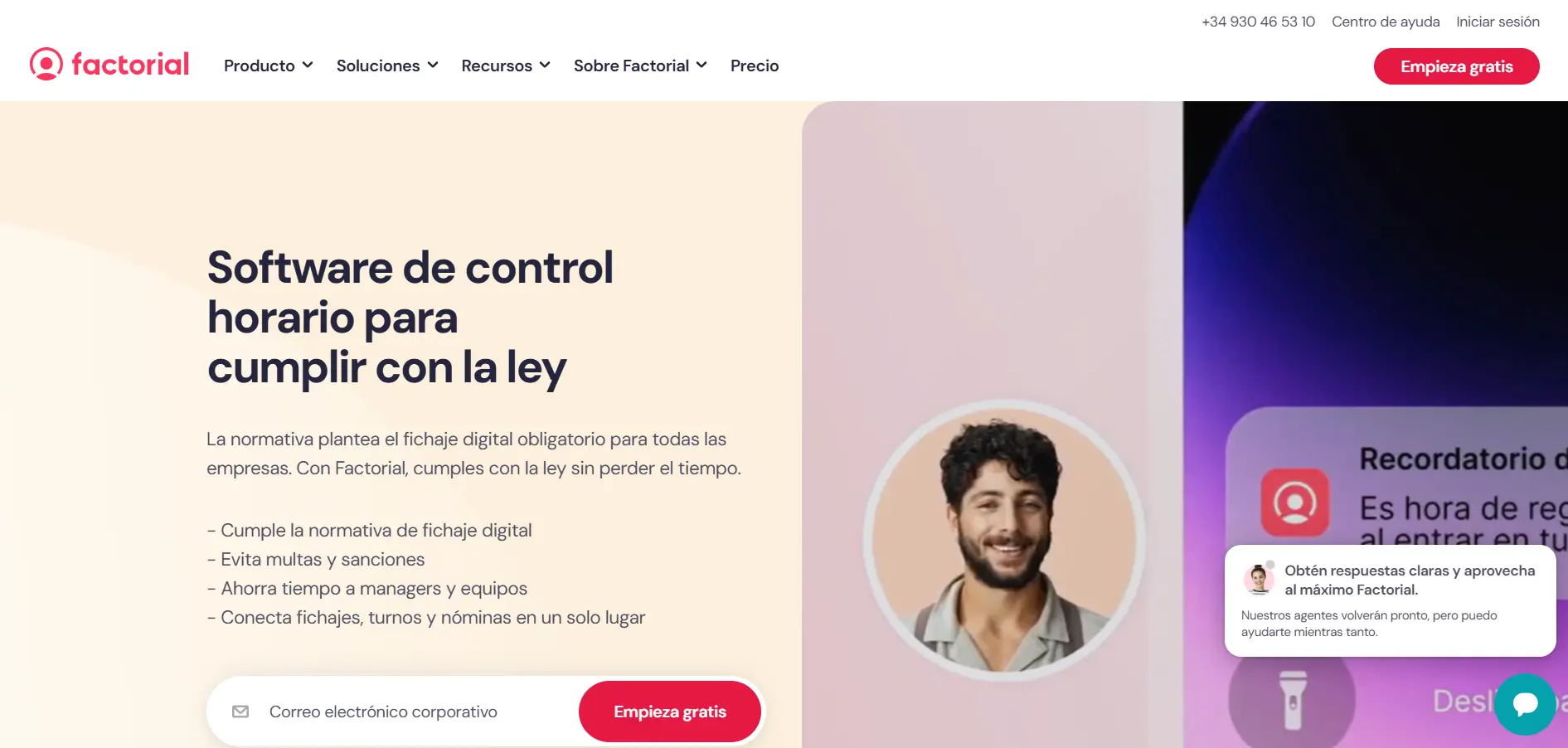 Landing page analizada por Niara