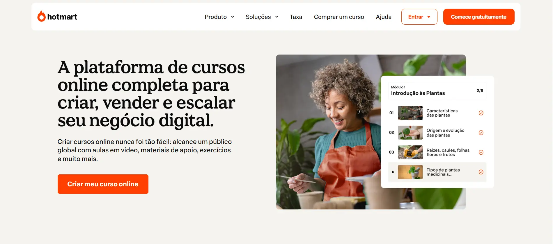 Landing page da Hotmart utilizada para análise da Niara