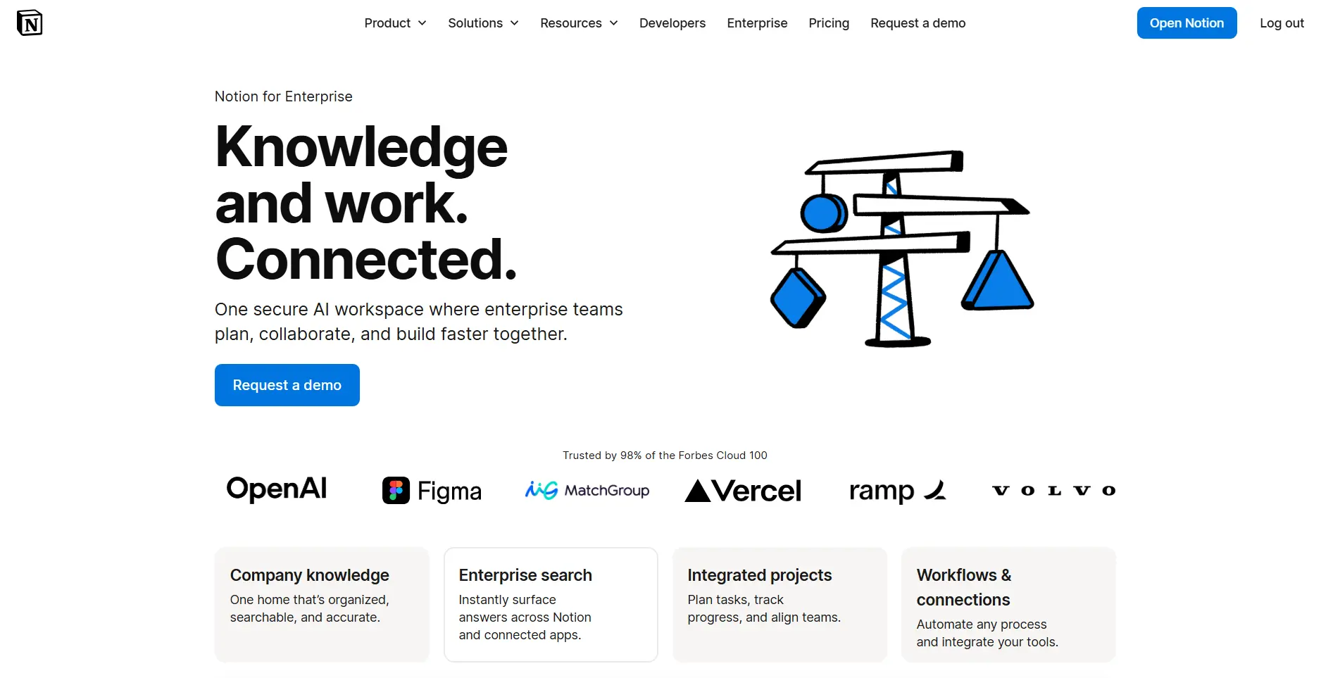 Notion's Enterprise landing page