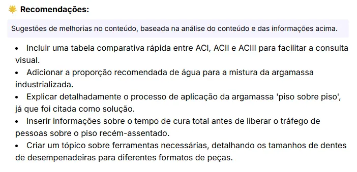 Resultado do Google AI Mode Insights da Niara para conteúdo da Obramax