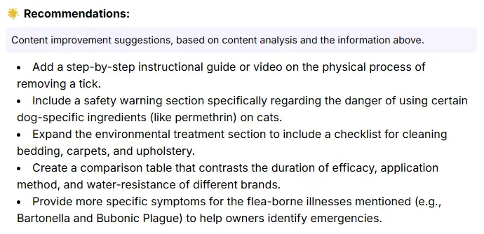 Google AI Mode Insights's result for PetSmart's content