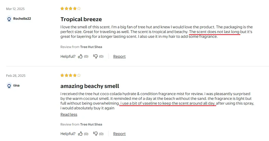 Real consumer reviews about product showed at Gemini answer